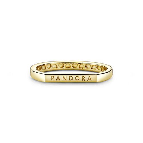 Anillo apilable Barra con logotipo Recubrimiento en Oro de 14k