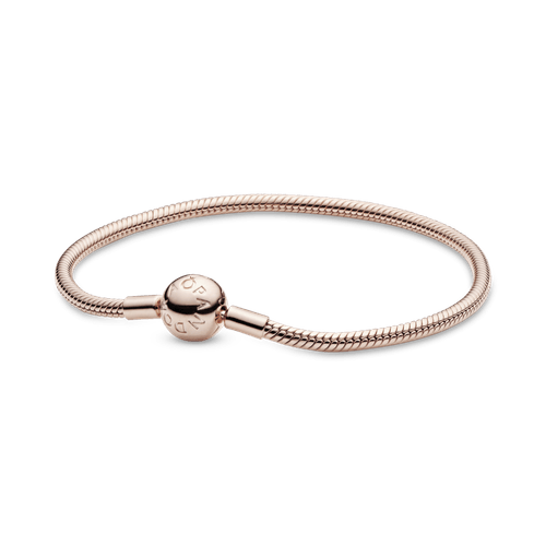 Brazalete cadena de serpiente con broche Pandora Moments Recubrimiento en Oro Rosa de 14k