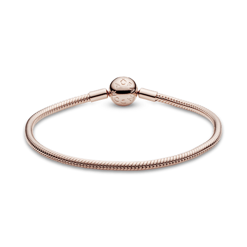 Brazalete cadena de serpiente con broche Pandora Moments Recubrimiento en Oro Rosa de 14k