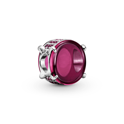 Charm Cabujón oval rosa fucsia