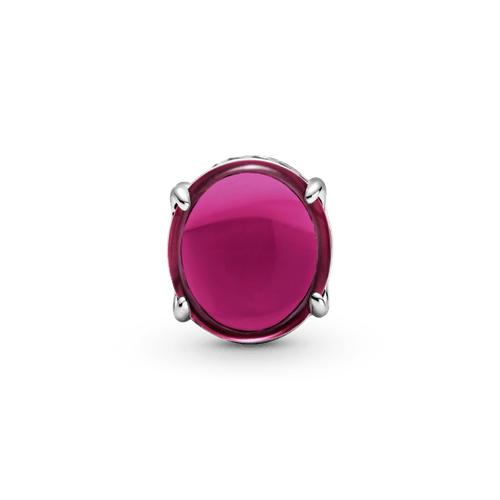 Charm Cabujón oval rosa fucsia