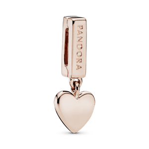 Charm colgante Corazón Recubrimiento en Oro Rosa de 14k Reflexions
