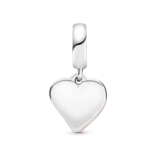 Charm Colgante Corazón resplandeciente Recubrimiento en Oro Rosa de 14k