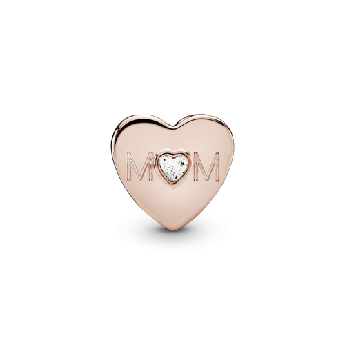 Charm Corazón de mamá Recubrimiento en Oro Rosa de 14k