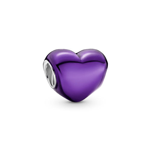 Charm Corazón metálico morado
