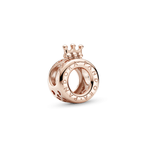 Charm Corona O con logotipo Recubrimiento en Oro Rosa de 14k