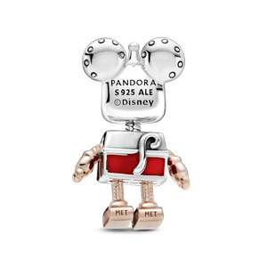 Charm Robot de Mickey Mouse Disney Recubrimiento en Oro Rosa de 14k