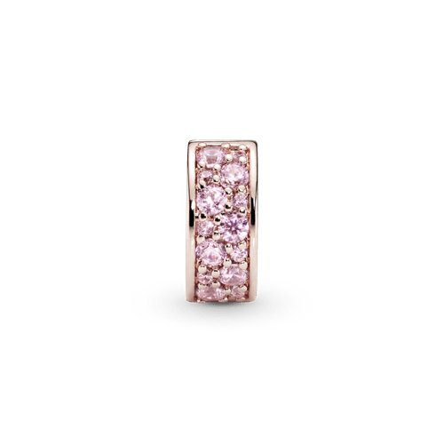 Charm Sujetador de pavé rosa Recubrimiento en Oro Rosa de 14k