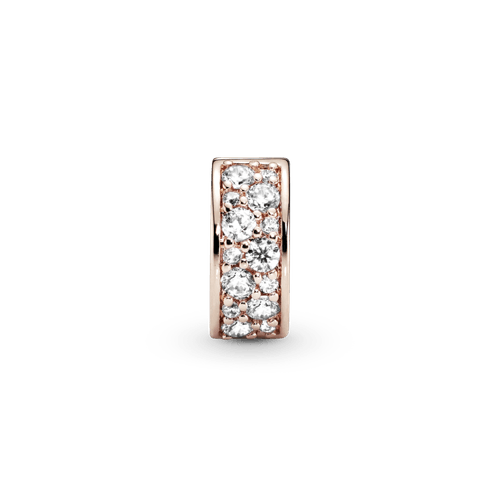 Charm Sujetador de pavé transparente Recubrimiento en Oro Rosa de 14k