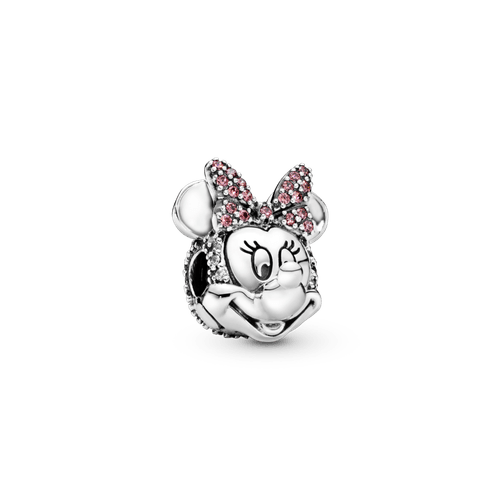 Charm Sujetador Minnie Mouse con moño rosa en pavé de Disney