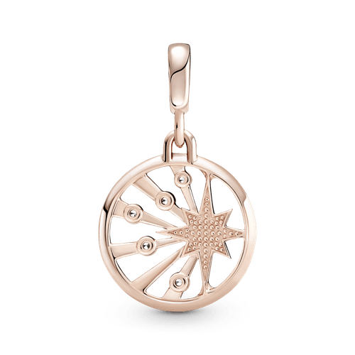 Medallón Rayos De Vida Recubrimiento en Oro Rosa De 14K Pandora Me