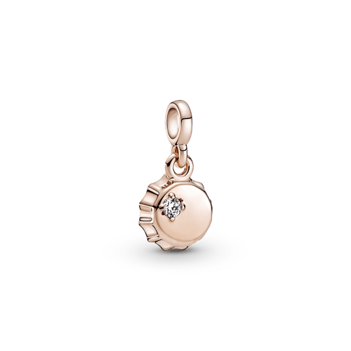 Mini Colgante Tapa De La Botella De La Suerte Recubrimiento en Oro Rosa De 14K Pandora Me