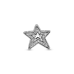 Charm En Plata De Ley Estrella Asimétrica Brillante