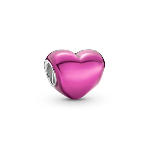 Charm Corazón Rosa Metálico
