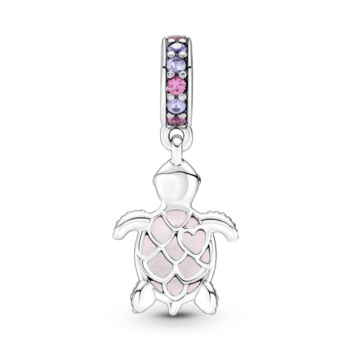 Charm colgante Tortuga de mar rosa de cristal Murano