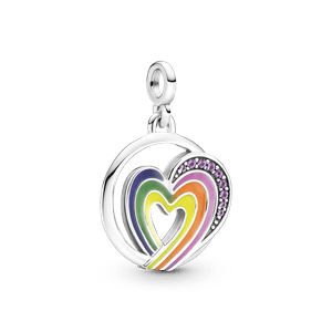 Medallón Corazón de libertad arcoíris Pandora ME