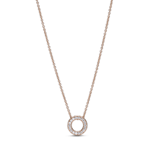 Collar collier Círculo de pavé con logotipo Pandora Pandora Plata Esterlina