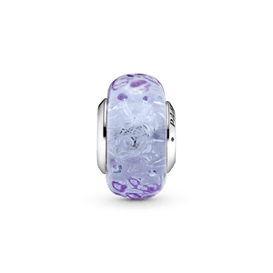 Charm de Cristal Murano Ondas Violelta Pandora Plata Esterlina