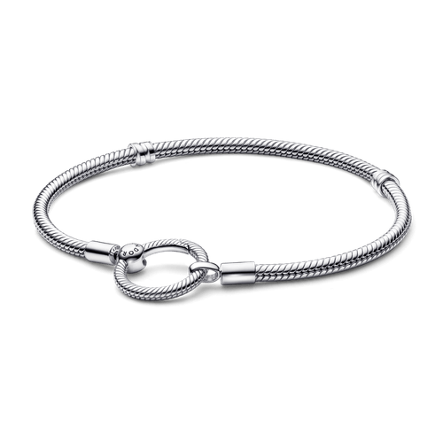 Brazalete cadena de serpiente con broche en forma de O Pandora Moments Pandora Plata Esterlina