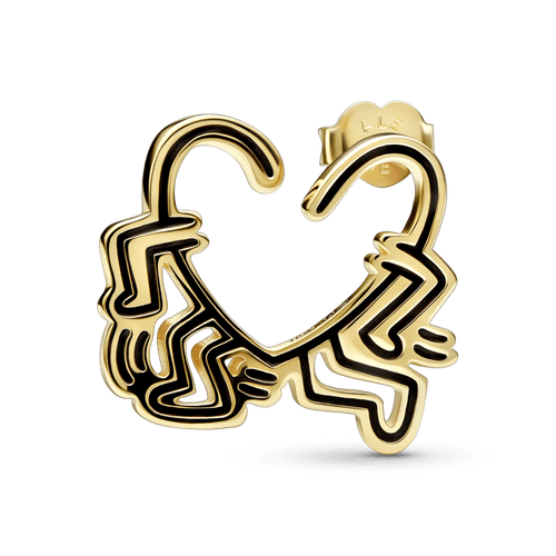 Arete de botón Corazón caminante de Keith Haring™ x Pandora
