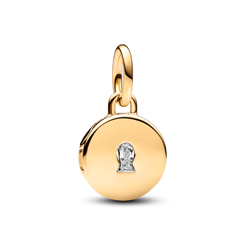 Charm Colgante Medalla Grabable que se abre Oro