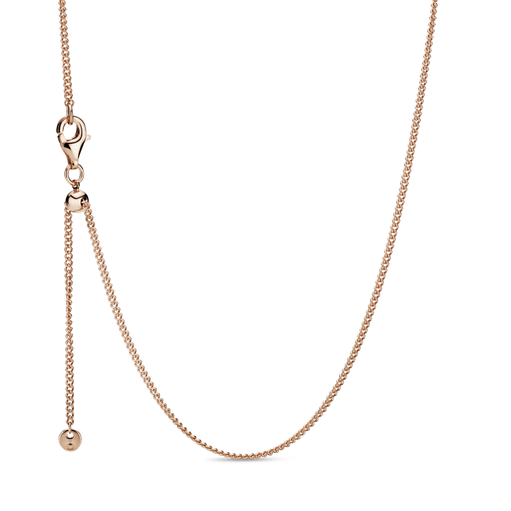 Collar Cadena de bordillo Recubrimiento en Oro Rosa de 14k