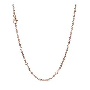 Collar cadena de cable Recubrimiento en Oro Rosa de 14k