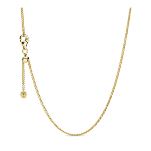 Collar de cadena de bordillo Recubrimiento en Oro de 14k