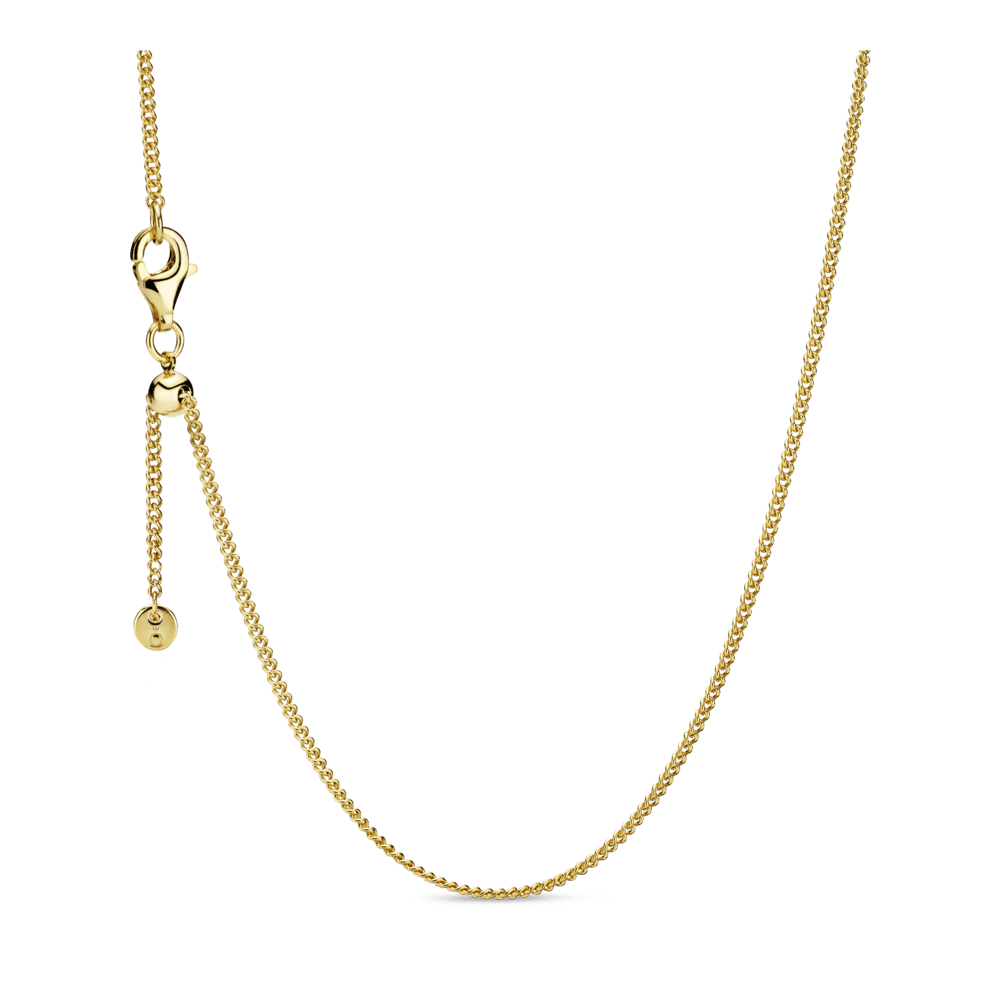 Collar de cadena de bordillo Recubrimiento en Oro de 14k