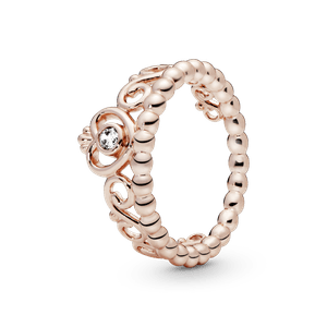 Anillo Corona De Mi Princesa Cz Clara Recubrimiento en Oro Rosa de 14k