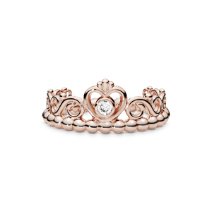 Anillo Corona De Mi Princesa Cz Clara Recubrimiento en Oro Rosa de 14k