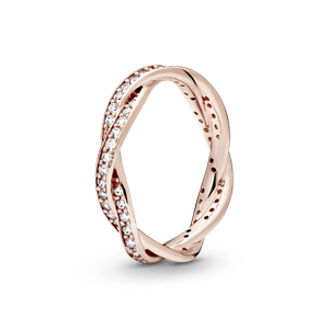 Anillo Giro Del Destino Cz Clara Recubrimiento en Oro Rosa de 14k