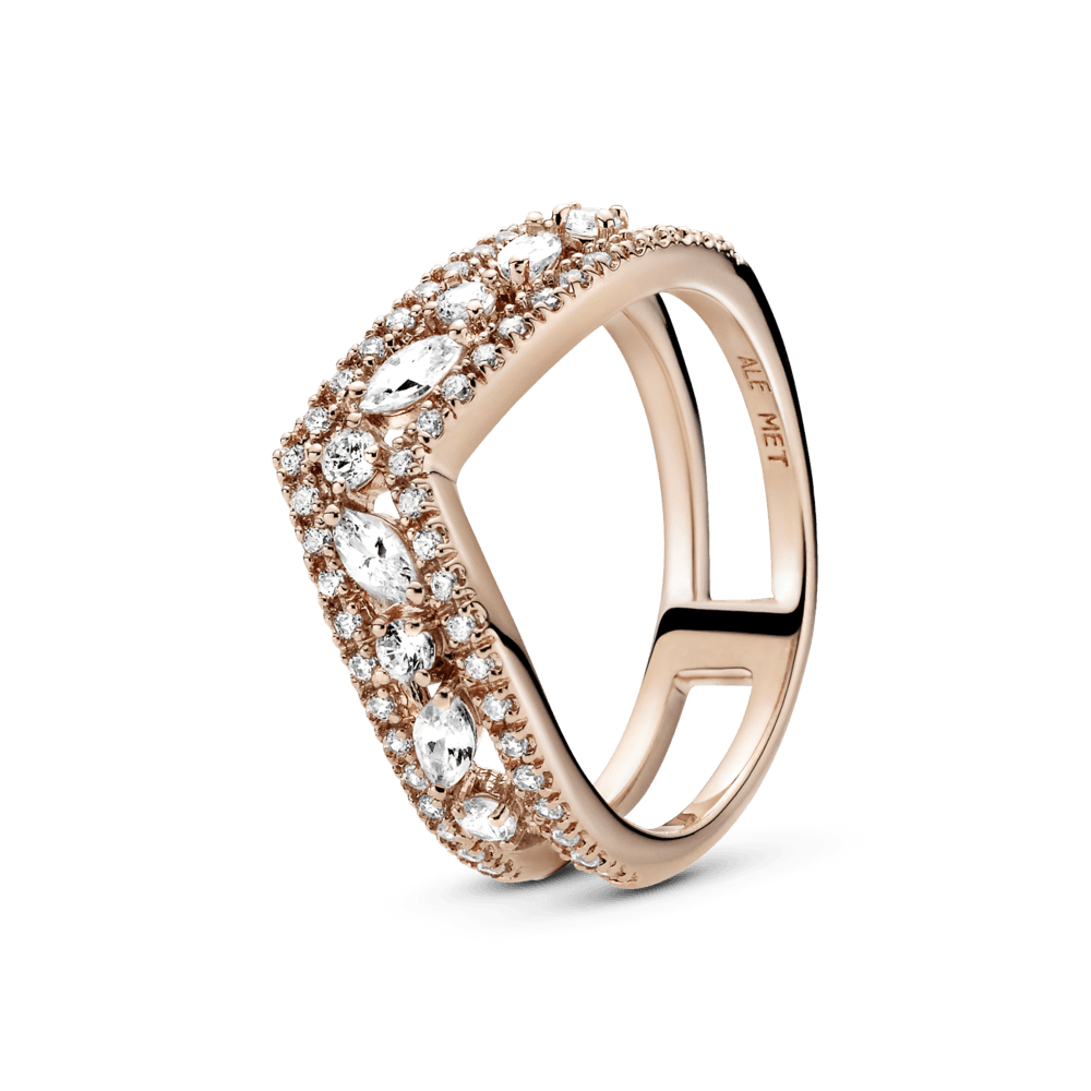 Pandora Anillo Hueso de los deseos doble talla marquise reluciente Ofertitas