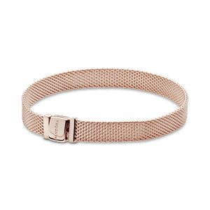 Brazalete de malla Pandora Reflexions Recubrimiento en Oro Rosa de 14k