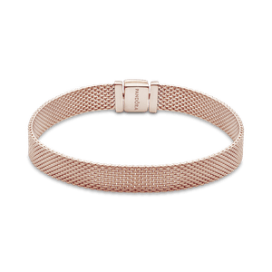 Brazalete de malla Pandora Reflexions Recubrimiento en Oro Rosa de 14k