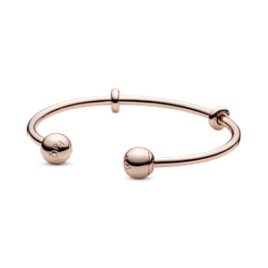 Brazalete rígido abierto Pandora Moments Recubrimiento en Oro Rosa de 14k