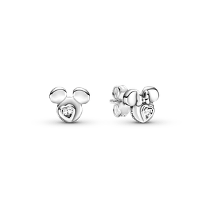 Aretes de botón Siluetas de Mickey Mouse y Minnie Mouse de Disney.