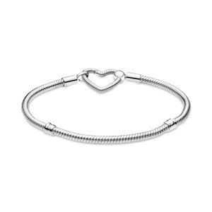 Brazalete Cadena De Serpiente Con Cierre De Corazón Pandora Moments