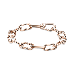 Brazalete De Cadena De Eslabones Tres Conectores Recubrimiento en Oro Rosa De 14K Pandora Me