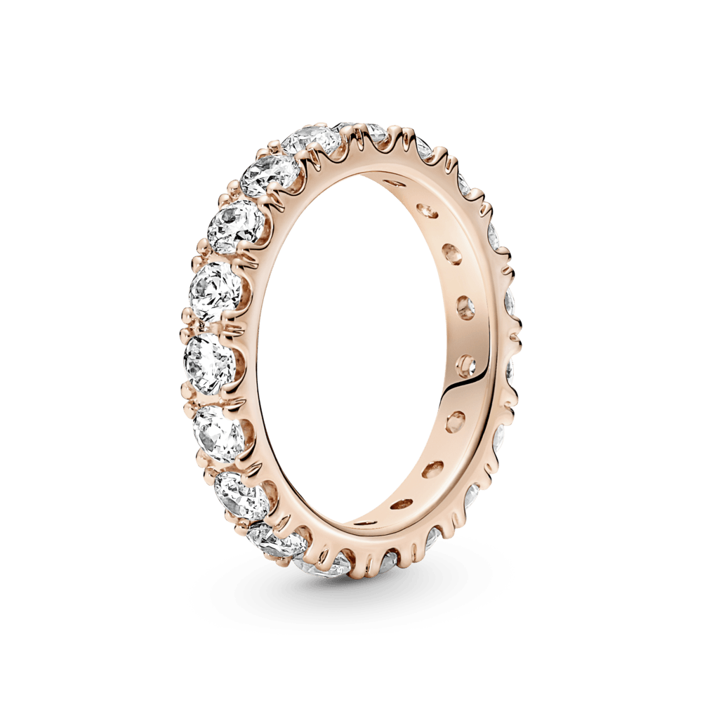 Anillo En Plata De Ley Eternity Brillante Recubrimiento en Oro Rosa 14k