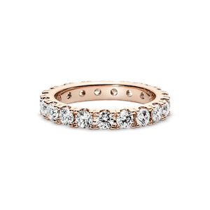 Anillo En Plata De Ley Eternity Brillante Recubrimiento en Oro Rosa 14k