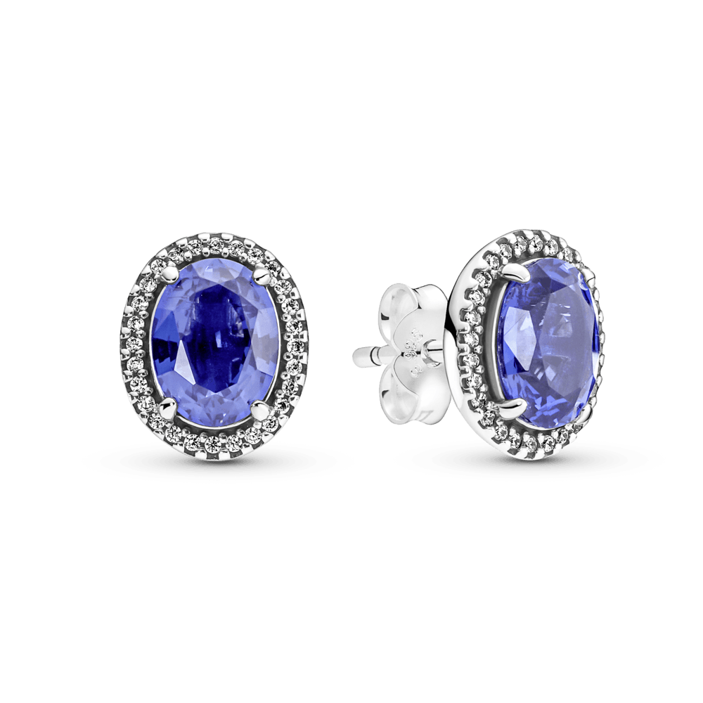 Aretes De Botón Halo Llamativo Brillante