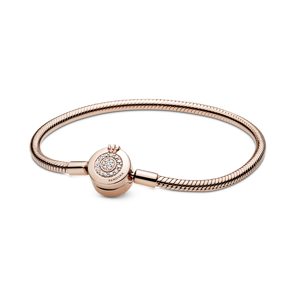 Brazalete Diseño Cadena de Serpiente O Coronada Brillante de Pandora Moments