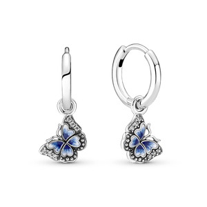 Aretes De Aro Mariposa Azul