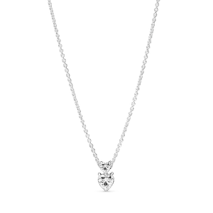 Collar Collier Con Pendiente De Corazón Doble Reluciente