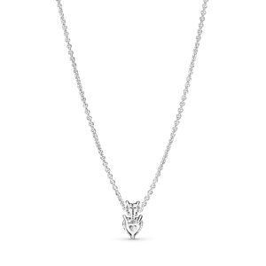 Collar Collier Con Pendiente De Corazón Doble Reluciente
