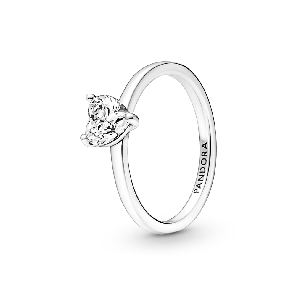 Anillo Solitario Corazón Resplandeciente