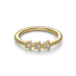 Anillo Estrella celestial Recubrimiento en Oro de 14k