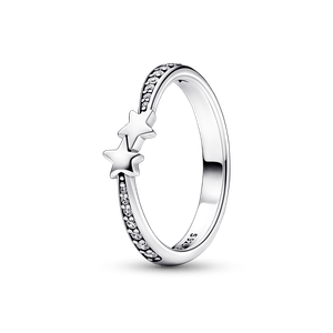 Anillo Estrellas fugaces relucientes Pandora Plata Esterlina
