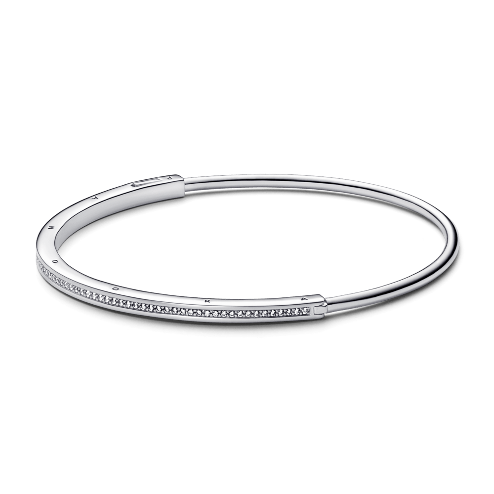 Brazalete rígido I-D Pandora Signature Zirconia Cúbica